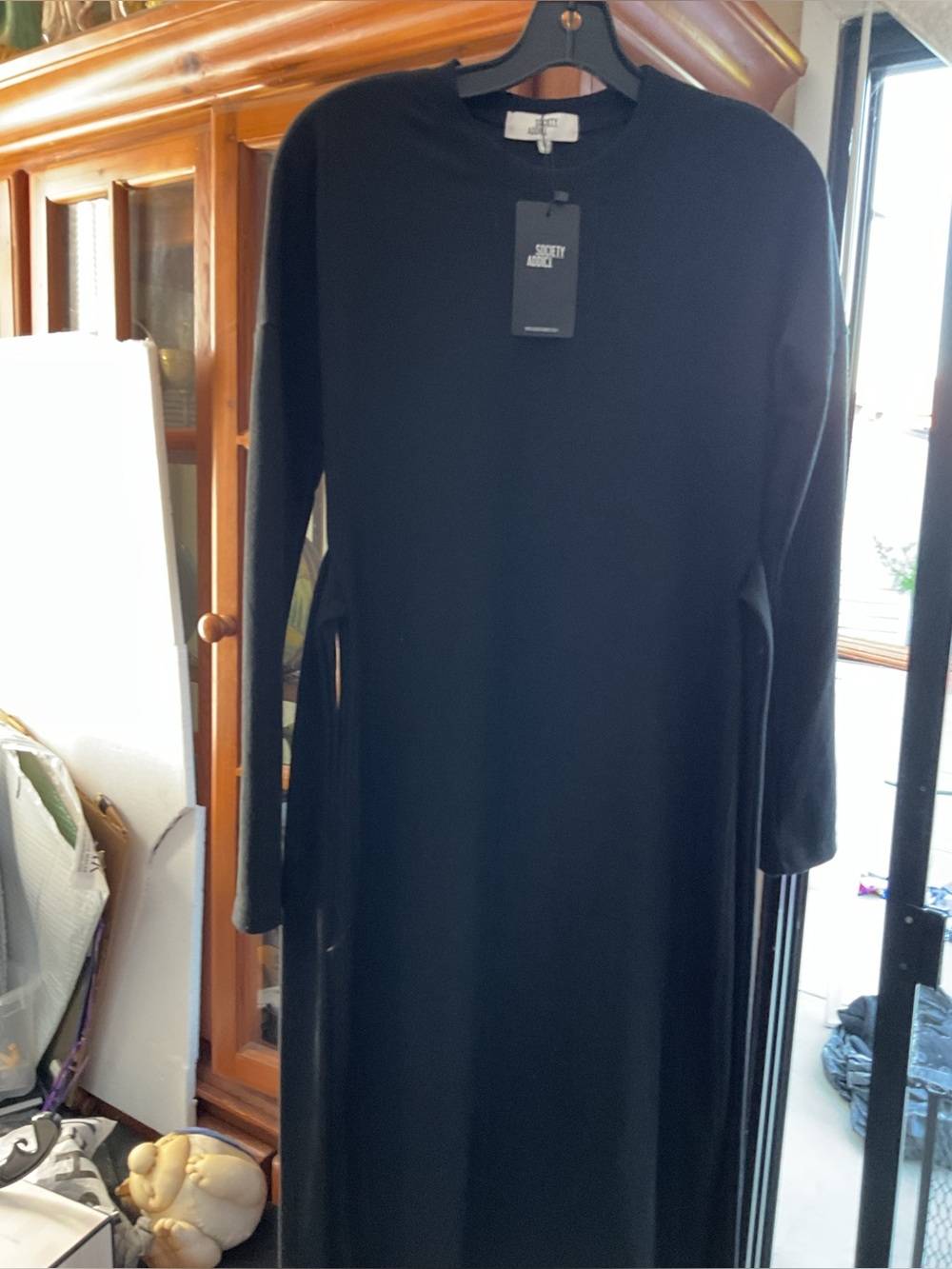 Society New York Black Long Sleeve Maxi Dress